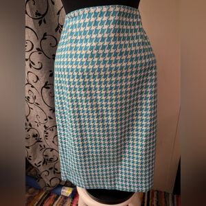 Talbots houndstooth office siren pencil skirt sz 4